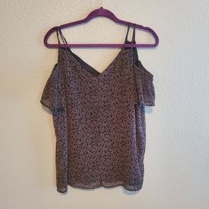 Black LOFT Cold Shoulder Top